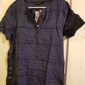 Short Sleeve Eyelet Top - NWT